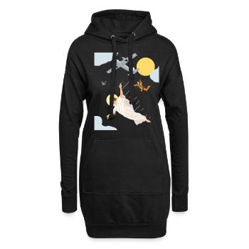 Saut en parachute Jésus, Parachute, Parachutisme, - Sweat-shirt à capuche long Femme - noir - Devant