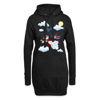 Saut en parachute Jésus, Parachute, Parachutisme, - Sweat-shirt à capuche long Femme - noir - Devant