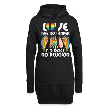 Love, Statement für Liebe, Gleichberechtigung und - Hoodie-Kleid - Schwarz - Vorne