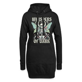 Fairycore Fée Gothique Murmures De Ténèbres - Sweat-shirt à capuche long Femme - noir - Devant