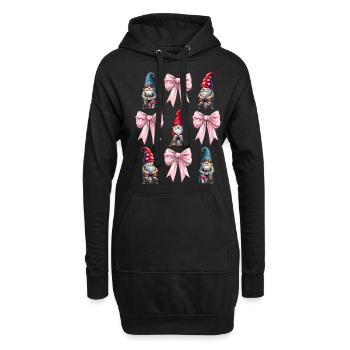 Coquette Bogen Gnom St. Patricks Day Kobold - Hoodie-Kleid - Schwarz - Vorne