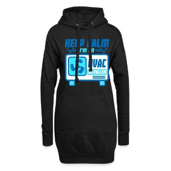 Technicien en climatisation Restez calme Je suis un installateur CVC - Sweat-shirt à capuche long Femme - noir - Devant