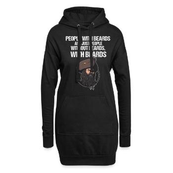 Des gens avec des barbes ! Citation de barbe de coiffeur drôle - Sweat-shirt à capuche long Femme - noir - Devant