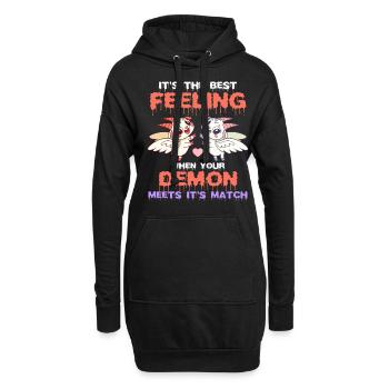 Wenn Ihr Dämon Sein Match Trifft! Lustiger Dämon - Hoodie-Kleid - Schwarz - Vorne