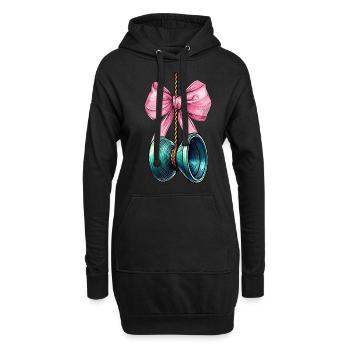 Coquette Bow Yoyo Spielzeug Mädchen Mütter Tag - Hoodie-Kleid - Schwarz - Vorne