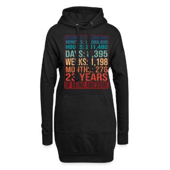 23 Jahre alt! Geburtstagsgeschenk 23. Geburtstag - Hoodie-Kleid - Schwarz - Vorne
