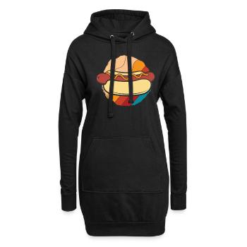 Amateur de hot-dogs style rétro - Sweat-shirt à capuche long Femme - noir - Devant