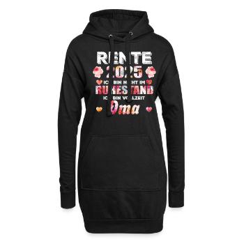 Vollzeit Oma Rente Ruhestand - Hoodie-Kleid - Schwarz - Vorne