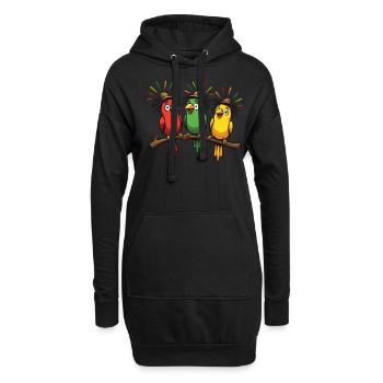 3 petits oiseaux rastafaris rasta jamaïcaine reggae - Sweat-shirt à capuche long Femme - noir - Devant