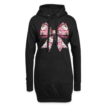 Coquette Arc Hamster Motif Mignon Hammy Mom - Sweat-shirt à capuche long Femme - noir - Devant