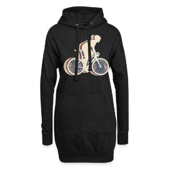 Fahrradfahren Biker Radfahrer Fahrrad Retro Line - Hoodie-Kleid - Schwarz - Vorne