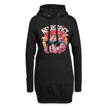 Neurospicy - Hoodie-Kleid - Schwarz - Vorne