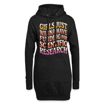 Les filles ne veulent que des fonds pour la science - Sweat-shirt à capuche long Femme - noir - Devant