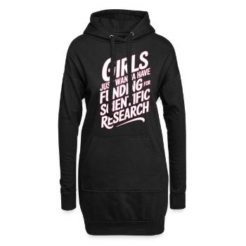 Les filles ne veulent que des fonds pour la science - Sweat-shirt à capuche long Femme - noir - Devant