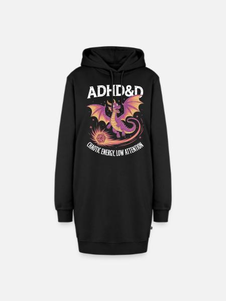Adhs RPG - Hoodie-Kleid - Schwarz