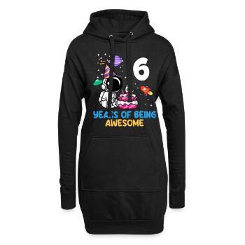 Astronaute Anniversaire 6 ans Fantastique - Sweat-shirt à capuche long Femme - noir - Devant