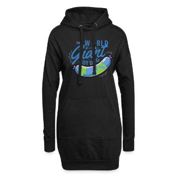 Die Welt Ist Ein Riesiger Hotdog - Hoodie-Kleid - Schwarz - Vorne
