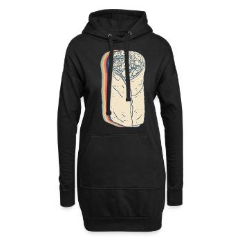 Burritos Cuisine mexicaine Retro Line Art - Sweat-shirt à capuche long Femme - noir - Devant