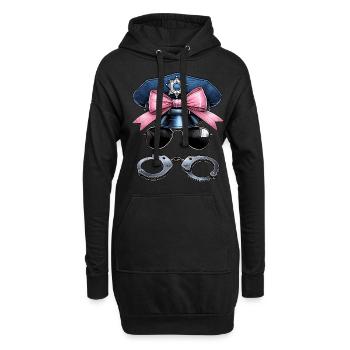 Coquette Bow Policeman Hat Lunettes de soleil - Sweat-shirt à capuche long Femme - noir - Devant