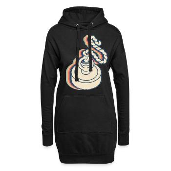 Magnet Angeln Magnet Fischer Retro Line Art - Hoodie-Kleid - Schwarz - Vorne