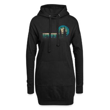 Arbres Vintage Dans La Nature Forêt Pour Les Randonneurs - Sweat-shirt à capuche long Femme - noir - Devant