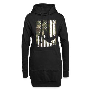 Camouflage de chasse à l’oie Drapeau américain pour les chasseurs - Sweat-shirt à capuche long Femme - noir - Devant