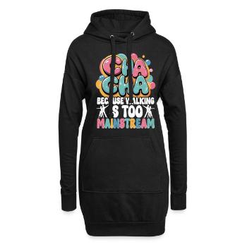 ChaCha Tanz Tanzen Cha Cha Walking - Hoodie-Kleid - Schwarz - Vorne