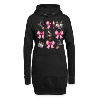 Coquette Arc Sorcière Chapeau Chaudron Spooky Halloween - Sweat-shirt à capuche long Femme - noir - Devant