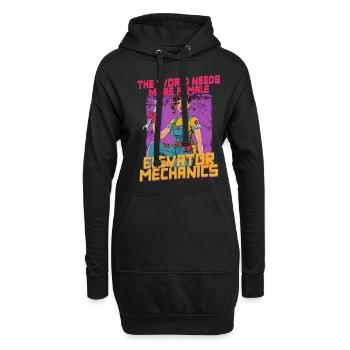 Aufzugsmechaniker Aufzugsmonteur - Hoodie-Kleid - Schwarz - Vorne