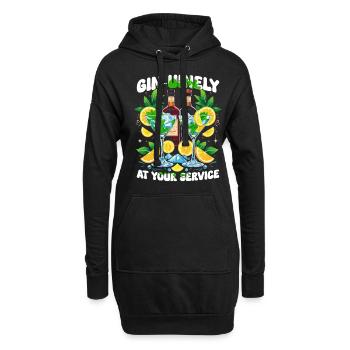 Barman Barman Gin-uniely à votre service - Sweat-shirt à capuche long Femme - noir - Devant