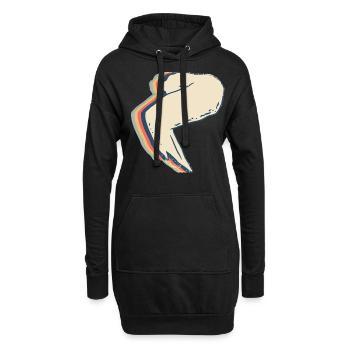 Chicken Wings Lebensmittel Retro Line Art - Hoodie-Kleid - Schwarz - Vorne