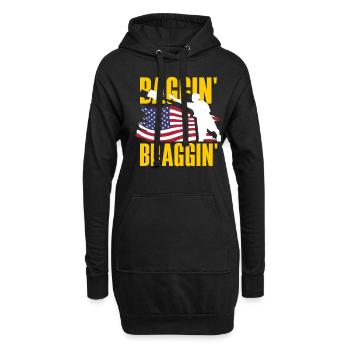 Baggin' Braggin' Cornhole Spieler USA - Hoodie-Kleid - Schwarz - Vorne