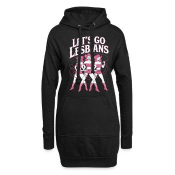 Let's Go Lesbians Lesbe Lesbisch - Hoodie-Kleid - Schwarz - Vorne