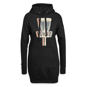 Discgolf Korb Disc Golfer Disc Golf Spieler Retro - Hoodie-Kleid - Schwarz - Vorne