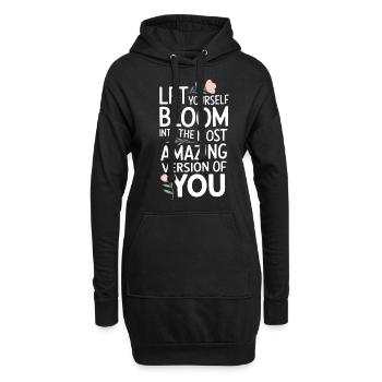 Laissez-vous fleurir Dans la merveilleuse version de - Sweat-shirt à capuche long Femme - noir - Devant