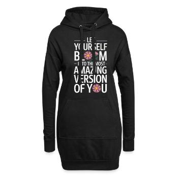 Laissez-vous vous épanouir dans la meilleure version de votre - Sweat-shirt à capuche long Femme - noir - Devant