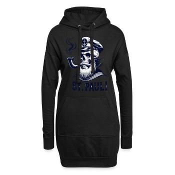 St.Pauli Kiez Hamburg Totenkopf Sankt Pauli - Hoodie-Kleid - Schwarz - Vorne
