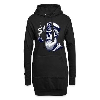 Kapitän Hamburg St Pauli Hansestadt Totenschädel - Hoodie-Kleid - Schwarz - Vorne