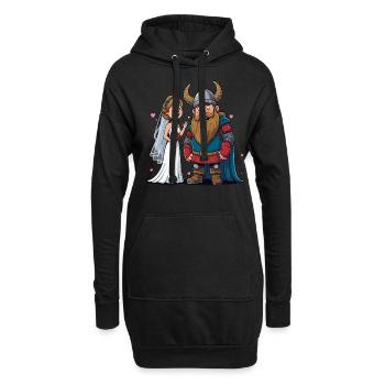 Odin Wikinger Valhalla Vikinger Hammer Thor Odin - Hoodie-Kleid - Schwarz - Vorne