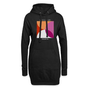 Liebe ist wie Kunst - bunt - LGBTQ Lesbian Pride - Hoodie-Kleid - Schwarz - Vorne