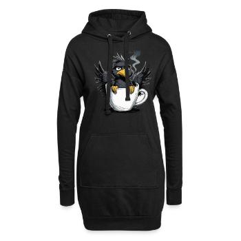 Vogel Keinen Bock Kaffee Bevor Du Fragst Nein - Hoodie-Kleid - Schwarz - Vorne