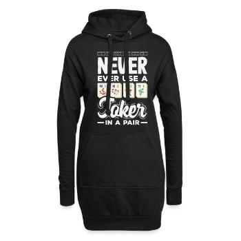 Drôle Mahjong Gamer Cadeau Ma Jiang - Sweat-shirt à capuche long Femme - noir - Devant