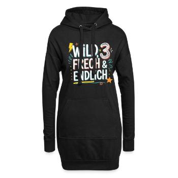 Sauvage, effronté et enfin 3 ans 3e anniversaire - Sweat-shirt à capuche long Femme - noir - Devant