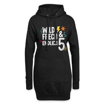 Sauvage, effronté et enfin 5 ans 5e anniversaire - Sweat-shirt à capuche long Femme - noir - Devant
