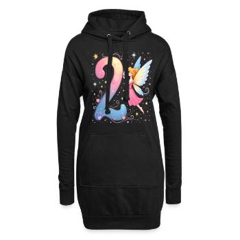 Douce Fée 2ème Anniversaire pour les filles - Sweat-shirt à capuche long Femme - noir - Devant