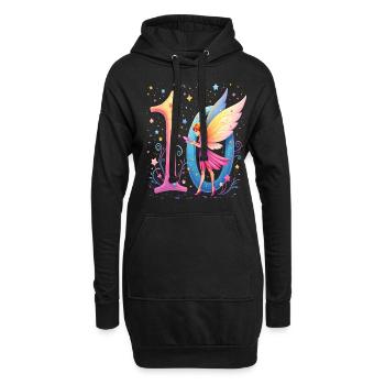 Douce Fée 10e anniversaire pour les filles - Sweat-shirt à capuche long Femme - noir - Devant