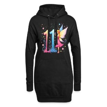 Douce Fée 11ème Anniversaire pour les filles - Sweat-shirt à capuche long Femme - noir - Devant