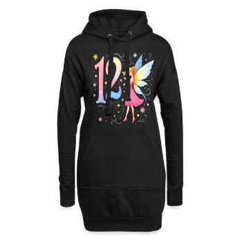 Douce Fée 12ème Anniversaire pour les filles - Sweat-shirt à capuche long Femme - noir - Devant