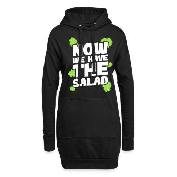 Denglisch Now we have the salad - Hoodie-Kleid - Schwarz - Vorne