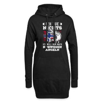 Norvège Pêche Dire Drôle Design - Sweat-shirt à capuche long Femme - noir - Devant